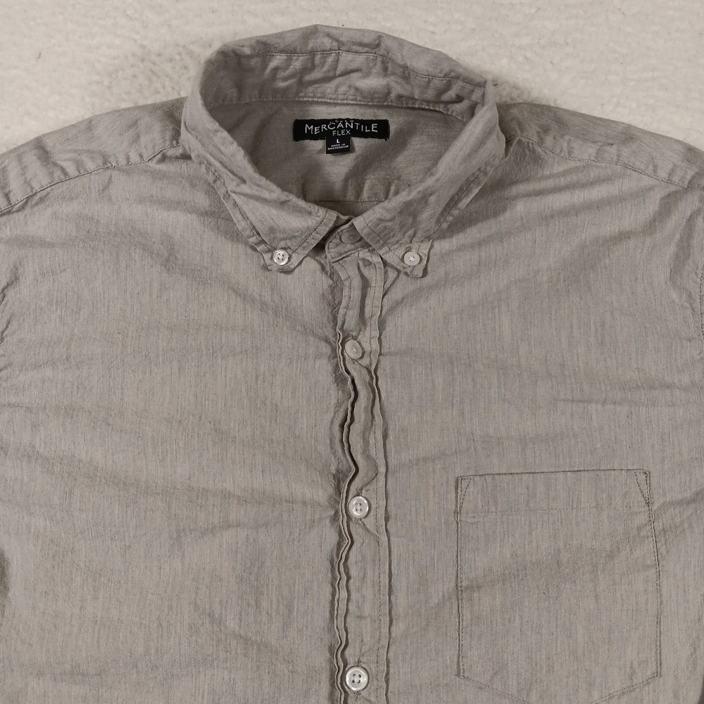 J Crew Shirt Mens Large Gray Chambray Long Sleeve Button Down Office Preppy - Picture 5 of 12